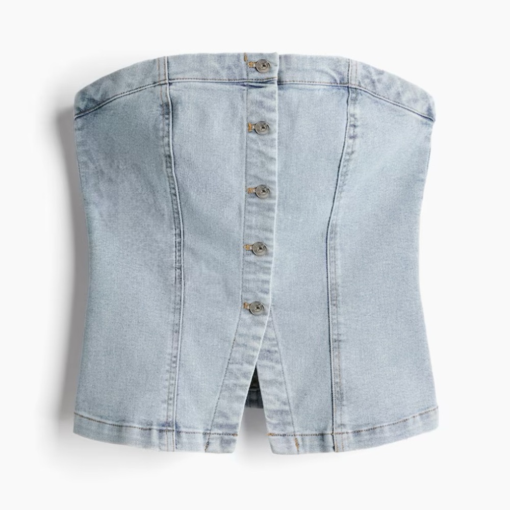 Denim Bandeau Top